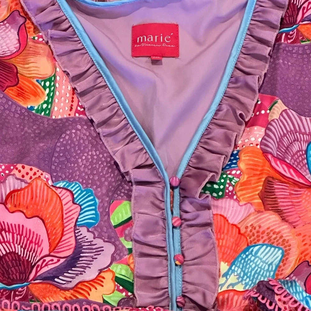 NWOT Marie by Victoria Dunn Multicolored Floral Soleil Allura Dress Size 3XL - Picture 5 of 14
